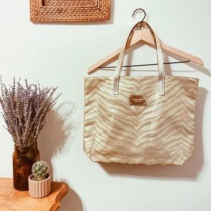 Michael Kors Gold Glitter Zebra Tote Bag